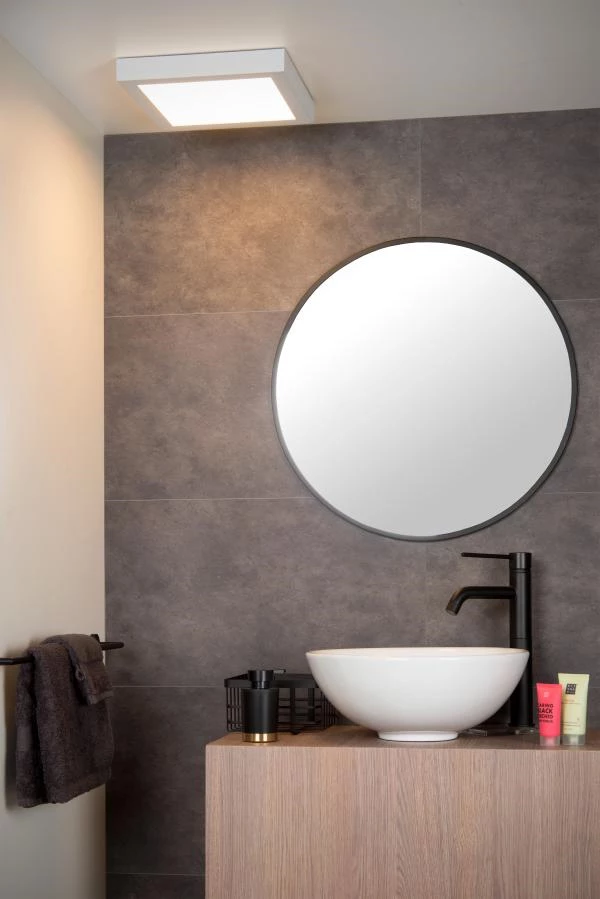 Lucide BRICE-LED - Flush ceiling light Bathroom - LED Dim. - 1x30W 3000K - IP44 - White - atmosphere 1